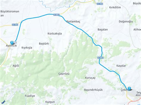 yozgat aydıncık arası kaç km